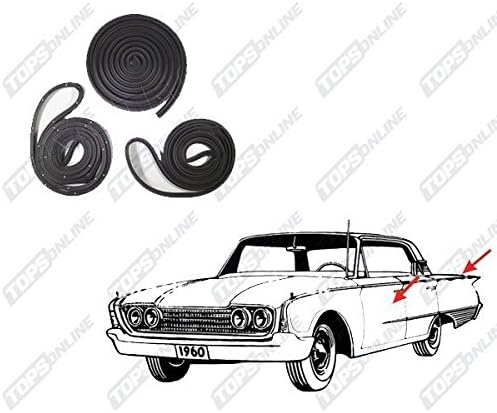 1964 thru 1965 Pontiac Lemans &amp; Tempest--3 Piece Weather Seals Kit for 2-Door Sedan Model