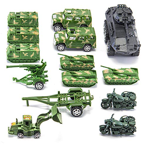 JaxoJoy 200-Piece Army Men Military Set - Cool Mini Action Figure Play Set w/ Soldiers, Vehicles, Aircraft & Boats - Pretend WWII Army Base & Military Toy Figurines for Boys - Thumbnail 3