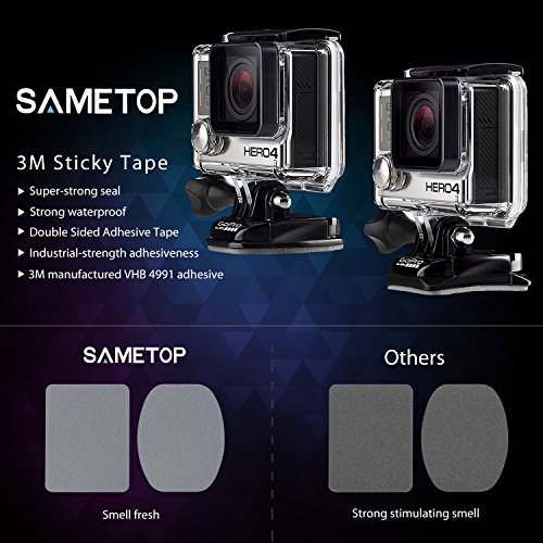 Adhesive Mounts For GoPro Hero 7, 6, 5, 4, 3 - Curved & Flat 3M Sticky Pads