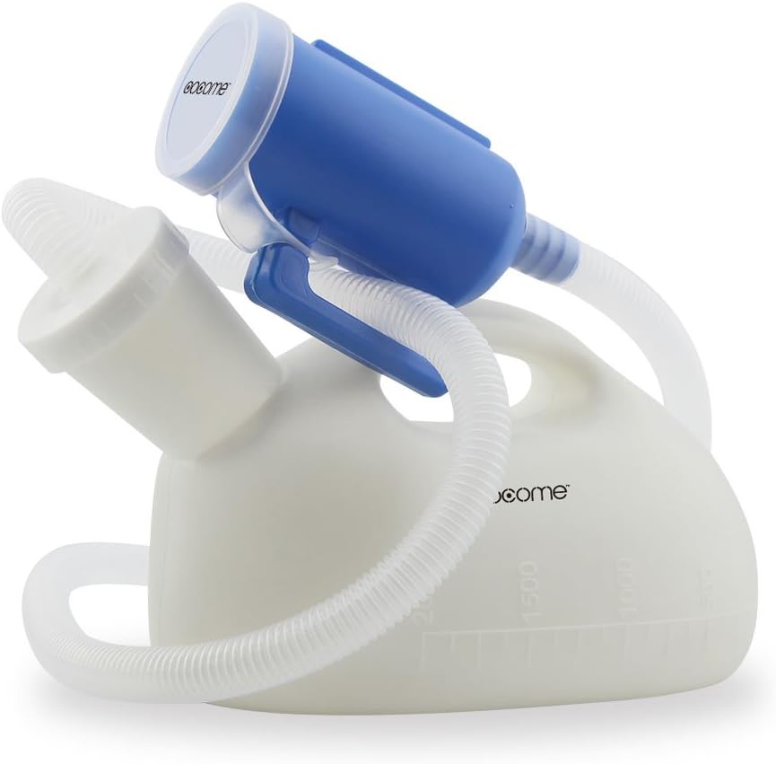 Portable Urinals for Men, OOCOME Men Urinal Bottle Spill Proof Reusable Male Pee Bottle Camping Toilet Thicken Men's Potty 2000 ml 45.2" Long Tube with Lid: Health & Personal Care