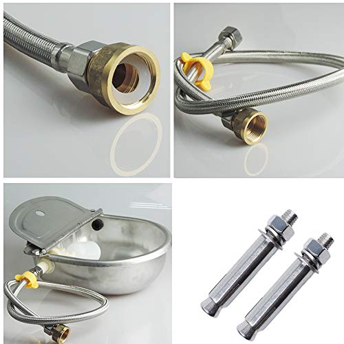 Lucky Farm Automatic Cattle Waterer Horse Sheep Goat Pig Dog Water Trough 4 in1 (Water Bowl&Pipe&Adaptor&Mounting Screws)