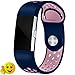 Wepro Replacement Bands for Fitbit Charge 2, Pack of 3 Charge2 Strap Bands with Air Holes, Small, Blue Pink