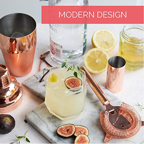 Profi Cocktail Set 4 Stück | Copper Pro Bar Set - Silver Boston Shaker, Stößel, Sieb, Messbecher, Original Barkeeper-Kit… – Bild 5