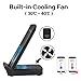 Rodzon Fast Wireless Charger for Samsung S7/S8 and Iphone X/8, Wireless Charger Stand with Cooling Fan, 2 Coils Qi Wireless Stations Pad for Samsung Galaxy Note 8, S8 Plus, S7 Edge, iPhone 8 Plus