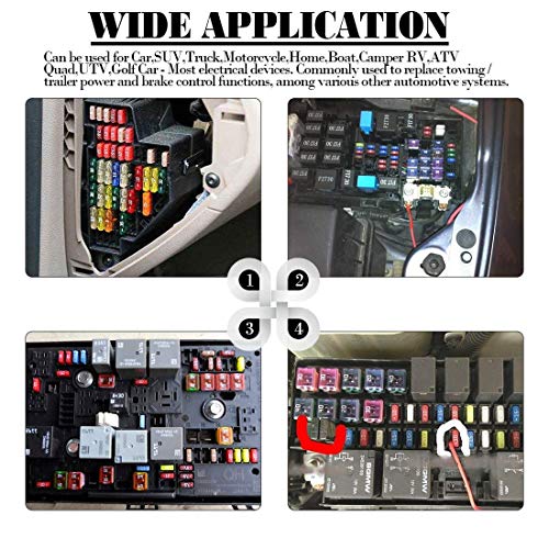 5 Pack Automotive Low Profile Mini Jcase Fuse 30 Amp Fuse Assortment for Ford, Chevy/GM, Nissan, and Toyota Pickup Trucks, Cars and SUVs