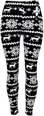 Moda Age Juniors &amp; Kids Ultra Soft Best Patterned Printed Leggings - (S/M &amp; L/XL Sizes) (Kids L/XL, Xmas Snowflake Galore)