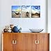 Wall Art Framed Modern Small Boat Canvas Prints Artwork Landscape Sea Beach Blue Sky Pictures Paintings on Canvas for Home Decorations