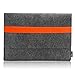 LAVIEVERT Handmade Gray Felt Case Bag Sleeve with Orange Elastic Band for Apple 13