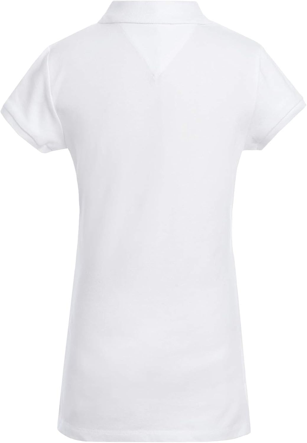Tommy Hilfiger Short Sleeve Girls Fit Stretch Pique Polo Shirt, Kids School Uniform Clothes: Clothing
