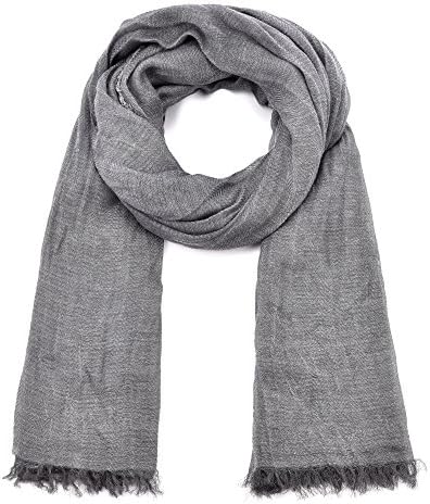 Women Warm Soild Color Scarf ,RiscaWin Solid Color Large Scarf Soft Shawls Oversized Stole Lightweight Scarf(Grey)