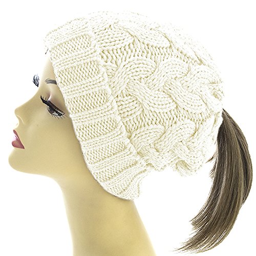 winter hat with hole for bun