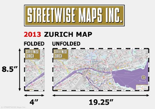 Streetwise Zurich Map Laminated City Center Street Map