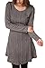 Mulisky Women's Crewneck Long Sleeve Knitted Casual Sweater A Line Mini Dress