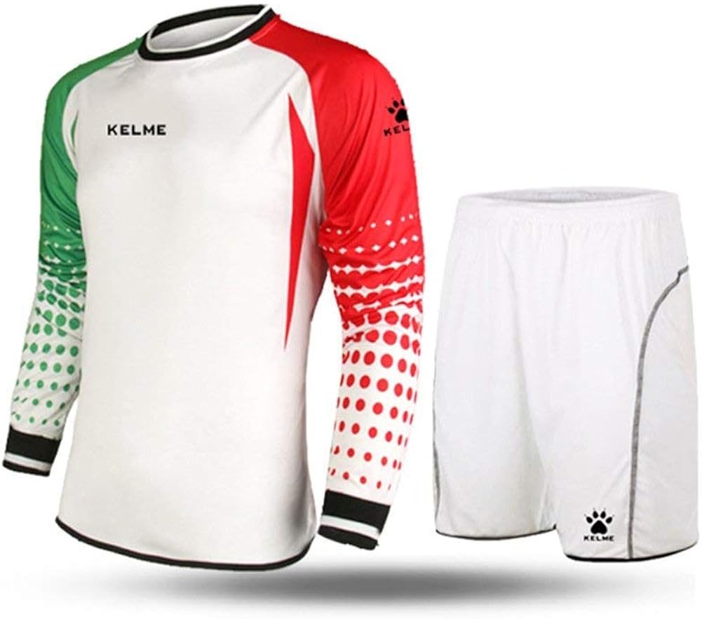 KELME Padded Goalkeeper Uniform, Men Soccer Goalie Shirts and Shorts, Youth Keeper Long Sleeve Jersey with Pants Set Bundle : Clothing