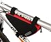 BicycleStore® Waterproof Triangle Bike Bicycle Frame Front Tube Pouch Bag Bike Triangular Bag with Quick Release Velcro Outdoor Sports (black+red)