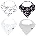 Parker Baby Bandana Drool Bibs - 4 Pack Gray Baby Bibs for Boys, Girls, Unisex - 