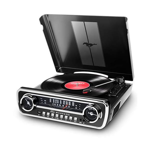 Tocadisco Ion 3 Vel Graba LP Radio Am FM Mustang Ford | Negro