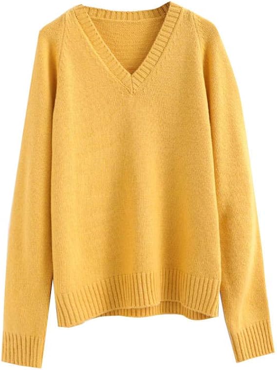 Nuevo suéter Jersey Suelto suéter con Cuello en V Manga Larga Top