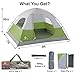 ALPHA CAMP 3/4 Person Camping Dome Tent with Carry Bag, Lightweight Waterproof Portable Backpacking Tent for Outdoor Camping/Hiking - 7' x 8' Green