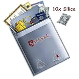 Safesac Fireproof Document Bag 15″ X 11″,Double Layers, NonItchy, Silicon Coated Water Fire Resistant Money Holder, Portable Waterproof Fireproof Safe Pouch For Cash, Jewelry, Legal, Valuables Storage