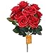 Silk Red Rose 10 Heads SOLEDI Artificial Flower French Rose Fake for Bridal Bouquet Wedding Living Room Table Home Garden Decoration