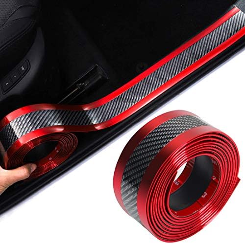 YANF Car Door Sill Protector, Door Protection Bumper Flexible Spoiler Rubber Skirt Protector Carbon Fiber Front Bumper Spoiler Bendable Guard Bumper Door Sill Bumper with Strong Adhesive for Any Car