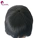 Enoya Human Hair Bob Wigs with Bangs Brazilian Yaki Machine Made Glueless Short Wigs (12