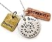 JNX Don't Look Back That's Not Where Your Going Believe Strength Three Tone Antique Pendant Necklace