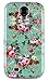 DandyCase 2in1 Hybrid High Impact Hard Vintage Sea Green Floral Pattern + Pink Silicone Case Cover for Samsung Galaxy S4 i9500 + DandyCase Screen Cleaner