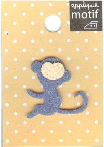 Blue Monkey Design Small Iron-on Applique (Patch Size:1.25"x1") (Special Buy 1 get 1 Free)