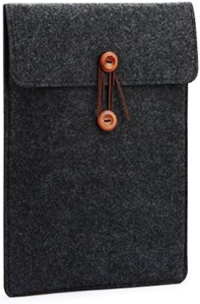 SUMAX Dark Gray Felt Laptop Sleeve Portable Case Cover Button Closure Bag for 12.9" iPad Pro / 13.3" MacBook Air / 13.3" MacBook Pro Retina Display 2016 &amp; 2017 / 2017 New 13.5" Surface Laptop