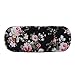 Hard Shell Clamshell Eyeglasses Case, Philley Floral Fabrics Portable Glasses Protection Case(C)
