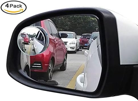 UOTOO Round Blind Spot Mirrors, Wide Angle Convex Rear View Mirror Rotate Adjustable For Car SUV Truck Van 4-Pack