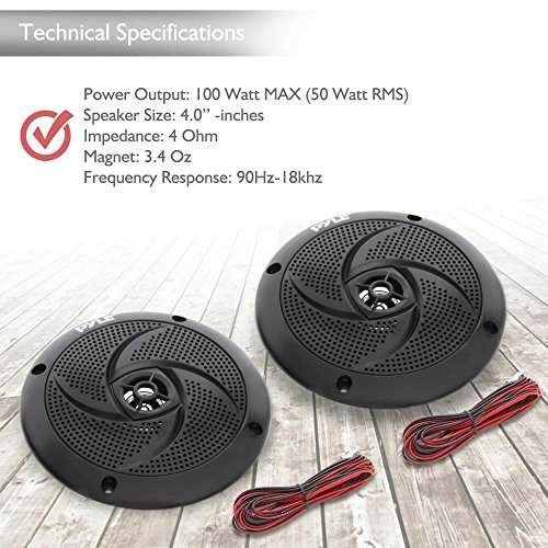 4 Pyle+Marine+Speakers+Waterproof+Resistant
