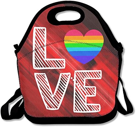 Love Rainbow Heart Lunch Tote Bag