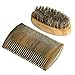 Beard Brush Kit Boar Bristle Brush and Sandalwood Comb with Storage Bag for Men, Fine & Coarse Teeth Dual Brush for Mustache Anti-Static
