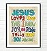 Bible page -Jesus Loves Me this I know for the Bible Tells me so - John 3:16 - Vintage verse scripture ART PRINT, UNFRAMED Christian Childrens nursery wall decor poster gift, 8x10 inches