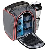 Healthy Packers Insulated Lunch Bag | 10-Piece Set | Portable Hot Cold Meal Prep Adult Lunch Box with Portion Control Food Storage Containers + Ice Pack, Pill Box, Protein Shaker Bottle