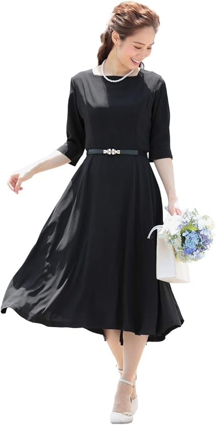 Amazon コウエイストア Koeistore ワンピースドレス スクエアネック ひざ丈 フレア裾 フォーマル レディース Y イブニングドレス 通販