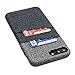 Dockem Luxe Wallet Case for iPhone 8 Plus and 7 Plus - Slim, Simple Card Case with UltraGrip Canvas Style Synthetic Leather: Professional Executive Cover with 2 Card/ID Holder Slots [Black and Grey]