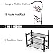 SONGMICS Entryway Coat Rack with Storage Shoe Rack Hallway Organizer 18 Hooks and 3-Tier Shelves Metal Black