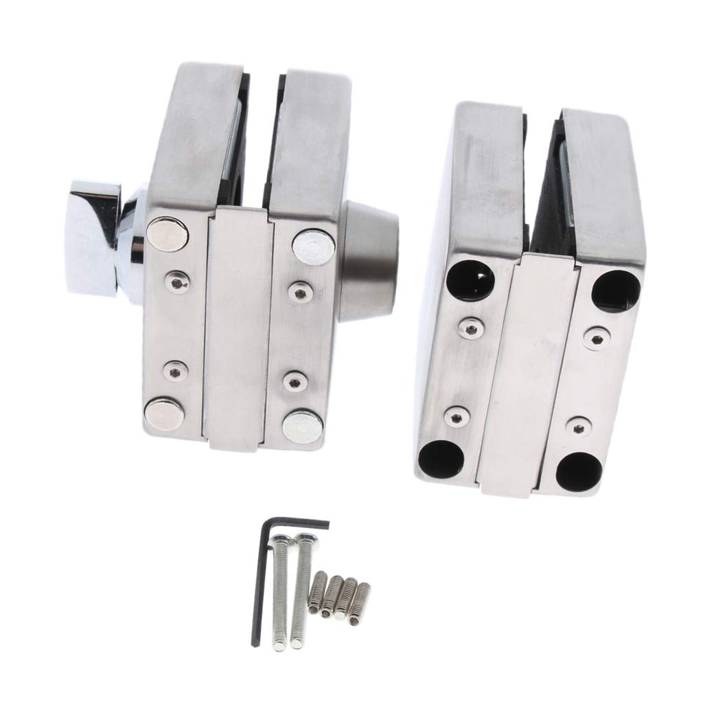 Buy Prettyia 1012mm Stainless Steel Double Glass Door Lock, 4 Bolts, No Drill at Amazon.in