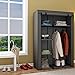 Homebi Clothes Closet Portable Wardrobe Durable Clothes Storage Non-Woven Fabric Wardrobe Storage Organizer with Hanging Rod and 6 Shelves,41.73