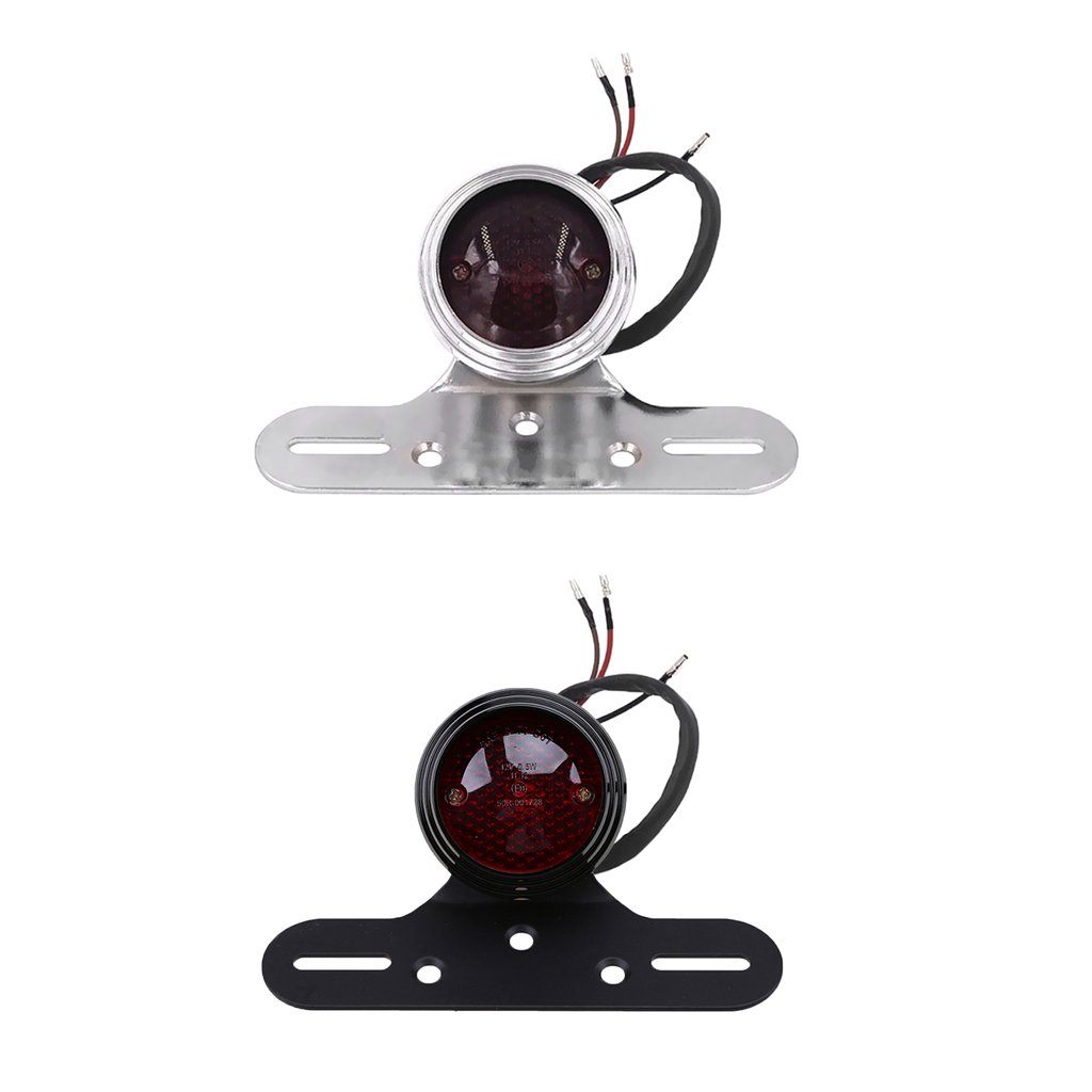 Sharplace Moto Feu Stop Arri/ère 12V Support De Plaque DImmatriculation Lat/éral Mount pour ATV Cafe Racer Noir