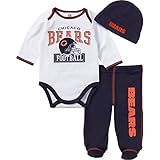 NFL Chicago Bears Baby Boy Bodysuit, Footed Pant & Cap