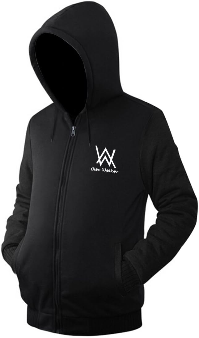 Unisex Hoodie Jacket Fleece Coat Adult Sweatshirt Zip-Up with Front Pocket