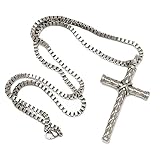 Sunflower Jewellery Stainless Steel Vintage Cross Pendant Necklace 18K Gold Chain Necklace for Men, Boys