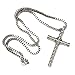 Sunflower Jewellery Stainless Steel Vintage Cross Pendant Necklace 18K Gold Chain Necklace for Men, Boys