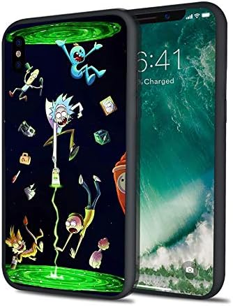 Exclusive Mort and Rick Portal Wubba Lubba Dub Dub Cosmic Adventure Colorful Hard Plastic Protective Power Case for iPhone X XS XS Max XR 6 6s 7 8 Plus (iPhone 7 8)
