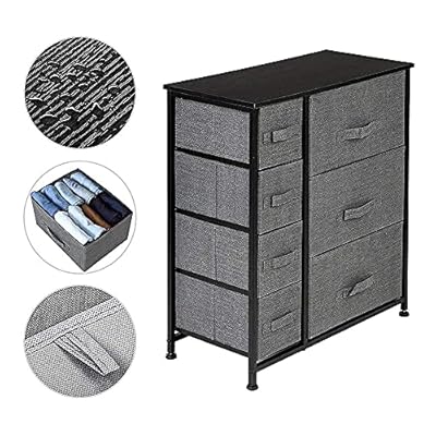 Buy Joymor Dresser With 7 Drawers Chest Of Drawers Metal Frame Wood Top Vertical Fabric Furniture Storage Organizer Unit For Kids Bedroom Nursery Playroom Charcoal Online In Indonesia B08sqs6dv1